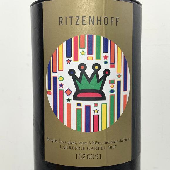 RITZENHOFF Beer Glass w Coasters LAURENCE GARTEL 2007 King Crown 1020091 EUC - Picture 8 of 12